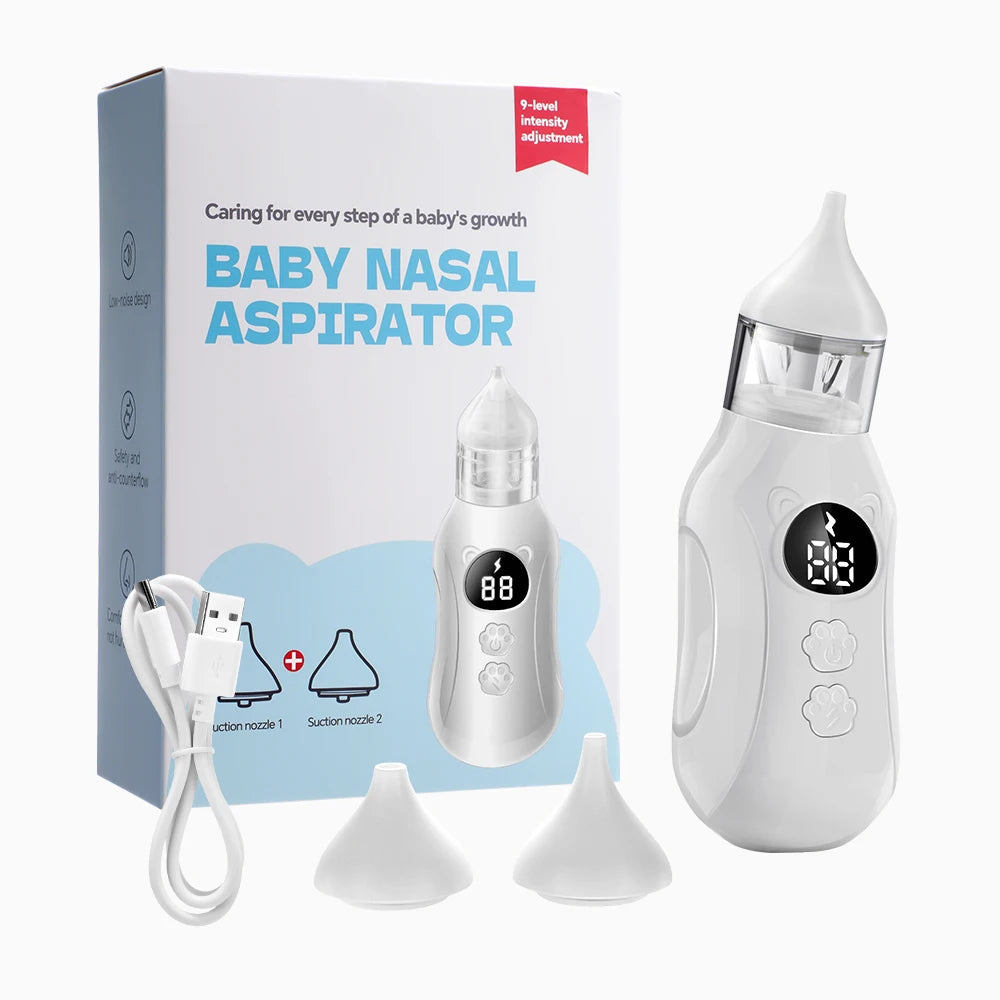 Electric Baby Nasal Aspirator – 9-Speed Gentle Nose Cleaner for Newborns & Infants
