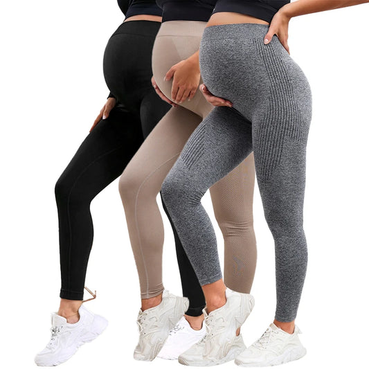 High Waist Maternity Leggings – Belly Support Pregnancy & Postpartum Fitness Pants