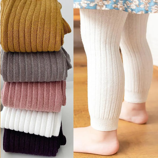 Baby Ribbed Tights – Warm Cotton Blend Toddler Leggings for Girls