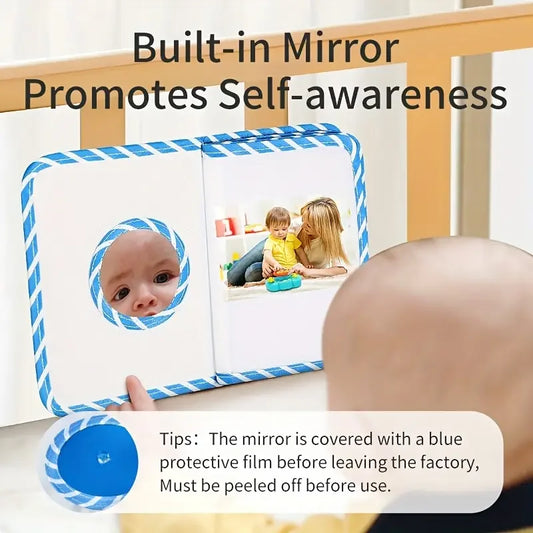 Soft Baby Photo Album Book – First Year Memory Book with Safe Mirror for Babies & Toddlers