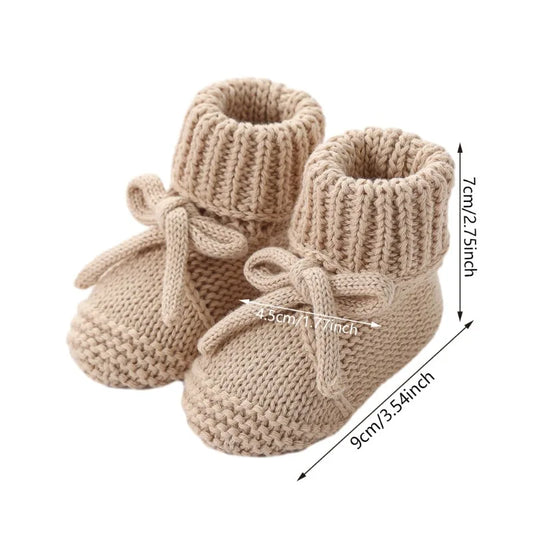 Adorable Baby Bow Knit Sock Shoes – Soft Cotton Crawling Shoes for 0–12 Months