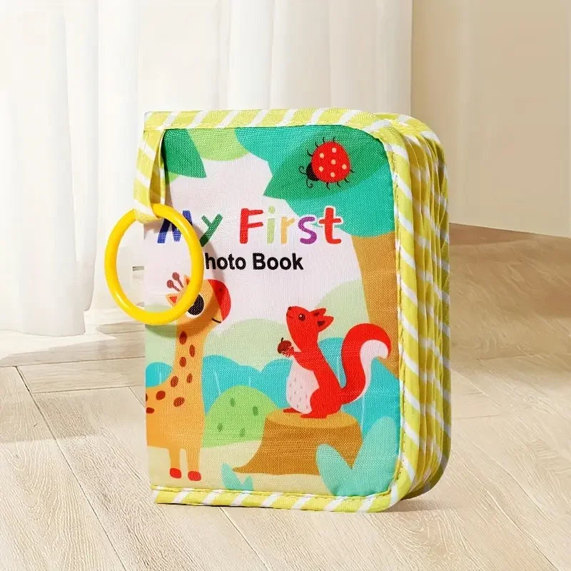 Soft Baby Photo Album Book – First Year Memory Book with Safe Mirror for Babies & Toddlers