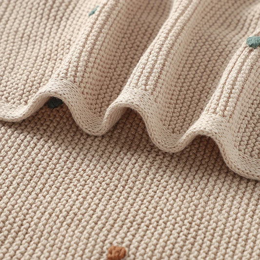 Ultra-Soft Cotton Baby Blanket – Knitted Muslin Swaddle Wrap for Newborns