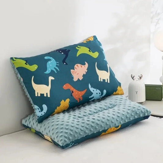 Cartoon Baby Pillow – Removable Washable Cotton Toddler Pillow with Zipper