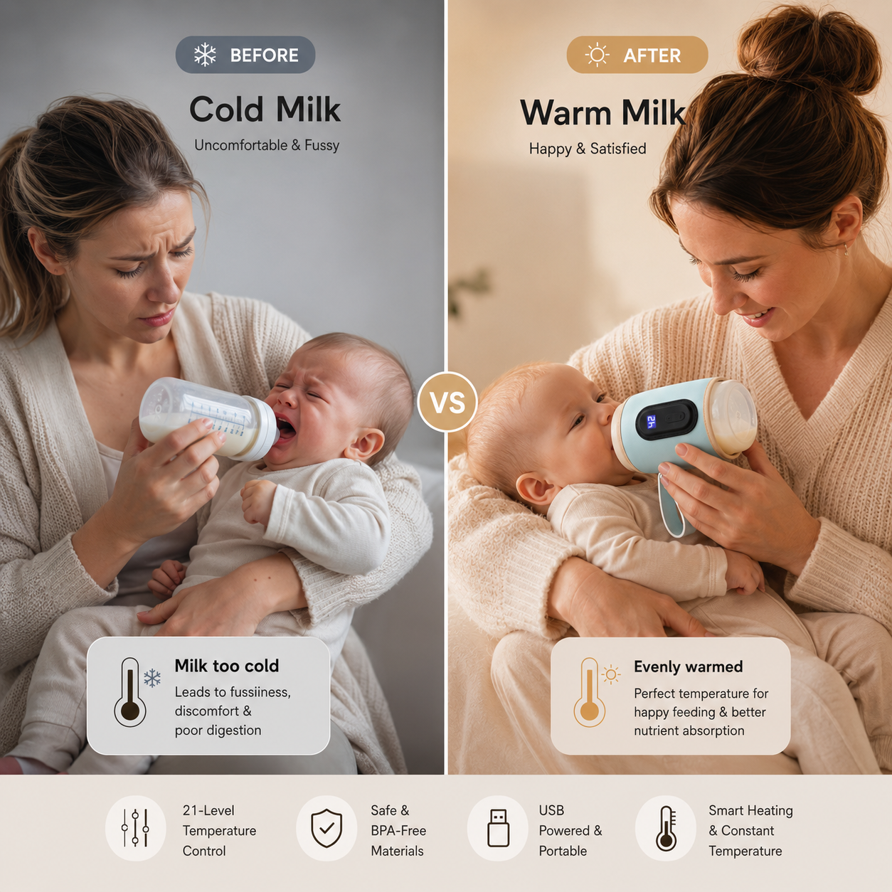 Portable USB Baby Bottle Warmer – Travel Milk Heater for Car & On-The-Go Feeding
