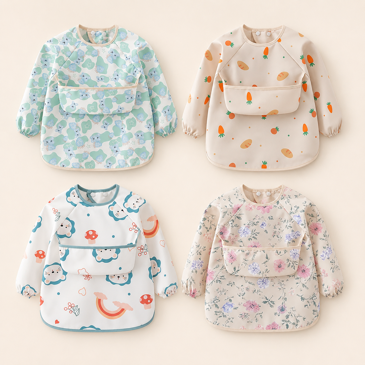 Waterproof Long Sleeve Baby Bib – Mess-Free Feeding Smock
