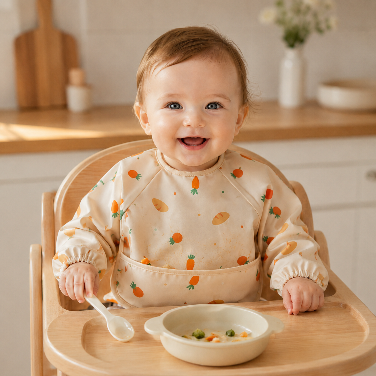 Waterproof Long Sleeve Baby Bib – Mess-Free Feeding Smock
