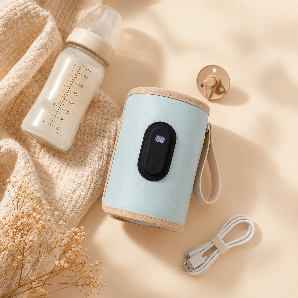 Portable USB Baby Bottle Warmer – Travel Milk Heater for Car & On-The-Go Feeding