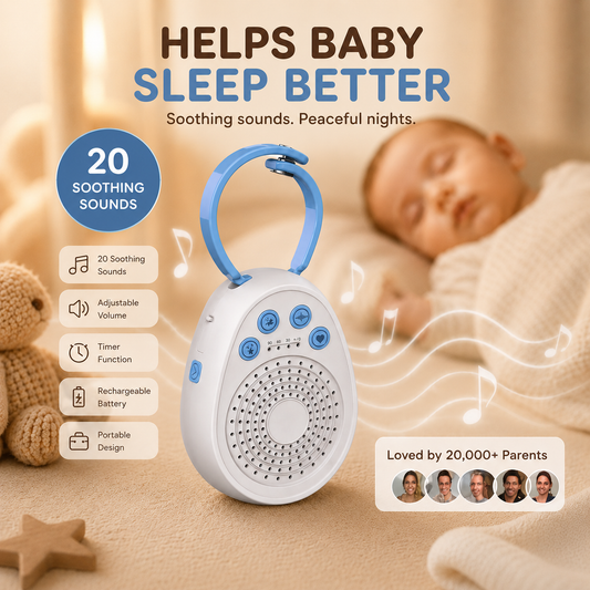 Portable White Noise Machine – 20 Soothing Sounds for Baby Sleep, Travel & Nursery
