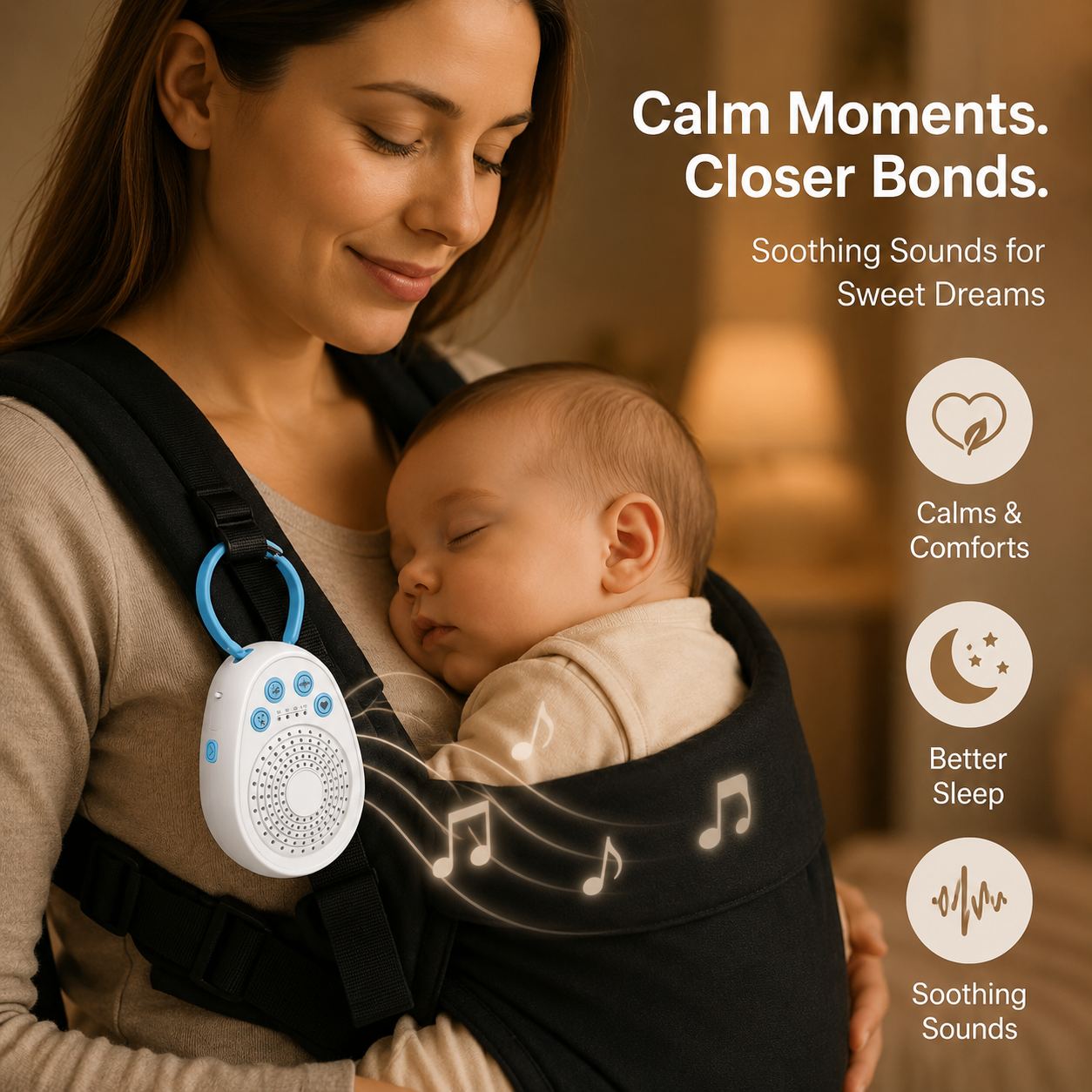 Portable White Noise Machine – 20 Soothing Sounds for Baby Sleep, Travel & Nursery