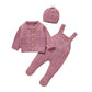 Newborn Knitted Sweater Romper Set – Warm Baby Jacket, Hat & Romper Outfit