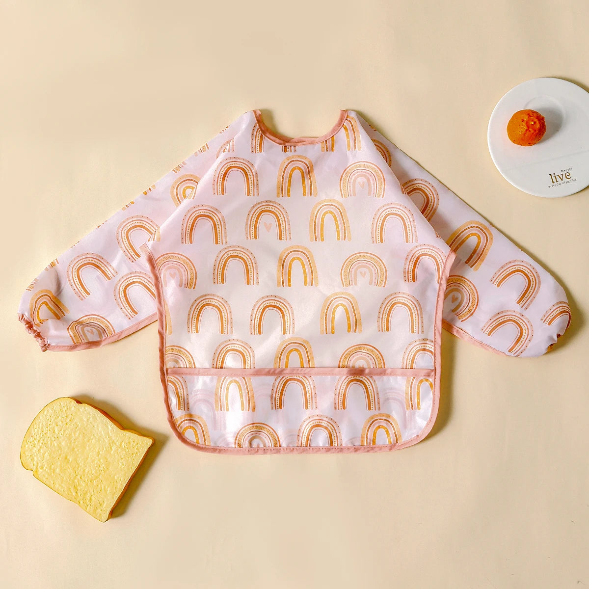 Elinfant Waterproof Long Sleeve Baby Bib – Easy Clean Feeding Smock for Toddlers
