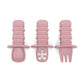 3-Piece Silicone Baby Spoon & Fork Feeding Set – Choking-Proof Self-Feeding Utensils