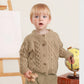 Kids Thick Knit Cardigan – Warm Long Sleeve Button Sweater Jacket for Boys & Girls