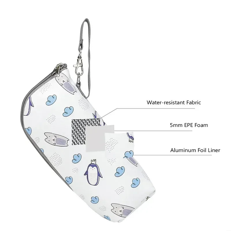 Portable Baby Bottle Insulation Bag – Waterproof Thermal Bottle Warmer Stroller Bag
