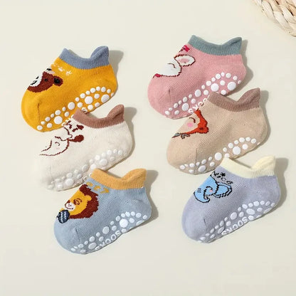 6-Pack Baby Anti-Slip Cartoon Socks – Breathable Floor Socks for Toddlers