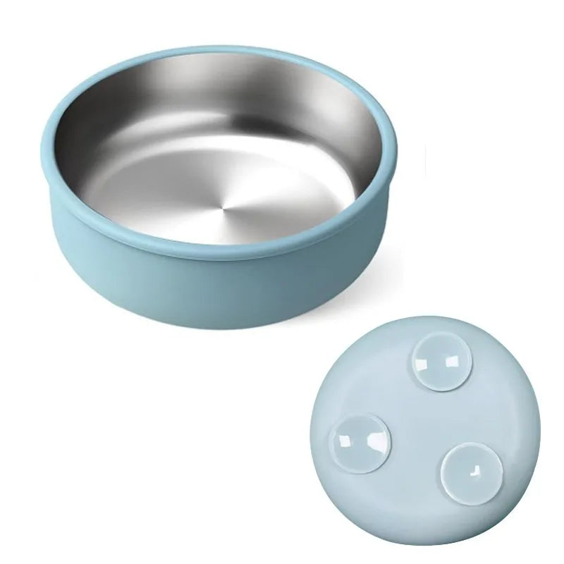 Silicone Suction Baby Bowl with Detachable Stainless Steel Bowl – Infant Feeding Tableware