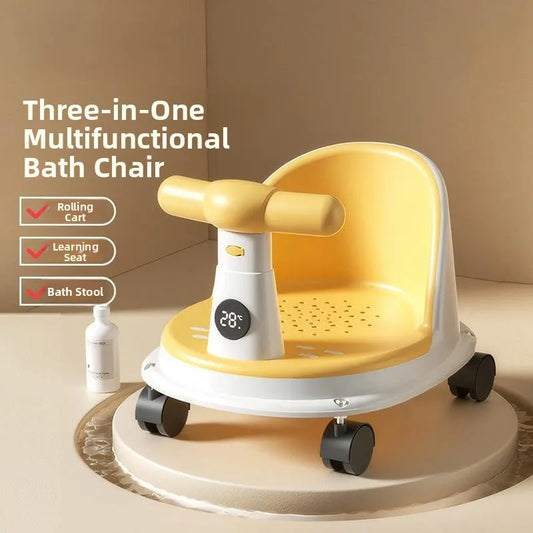Baby Bath Support Seat – Soft Newborn Bathing Stool with Temperature-Sensitive Design