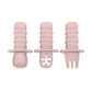 3-Piece Silicone Baby Spoon & Fork Feeding Set – Choking-Proof Self-Feeding Utensils