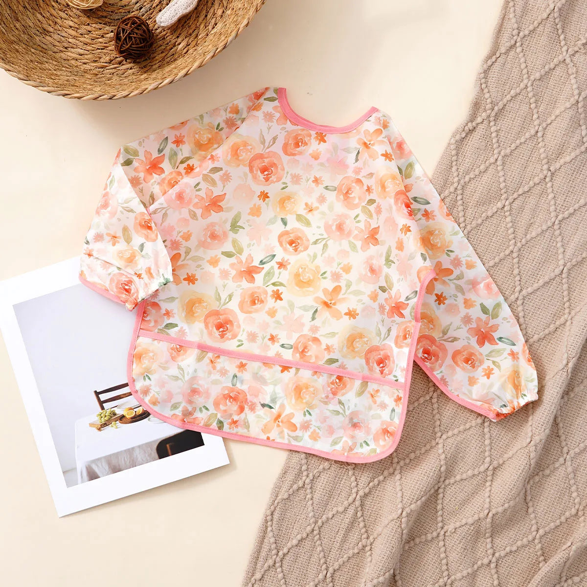 Elinfant Waterproof Long Sleeve Baby Bib – Easy Clean Feeding Smock for Toddlers