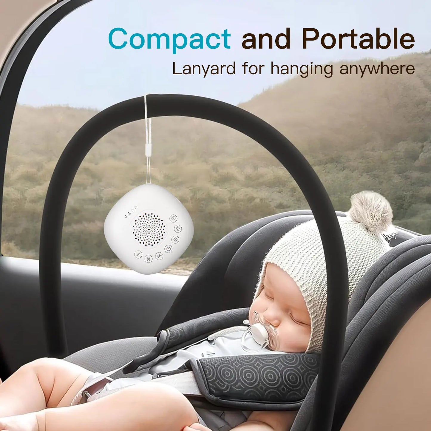 Portable White Noise Sound Machine & Night Light – 24 Soothing Sounds for Baby Sleep