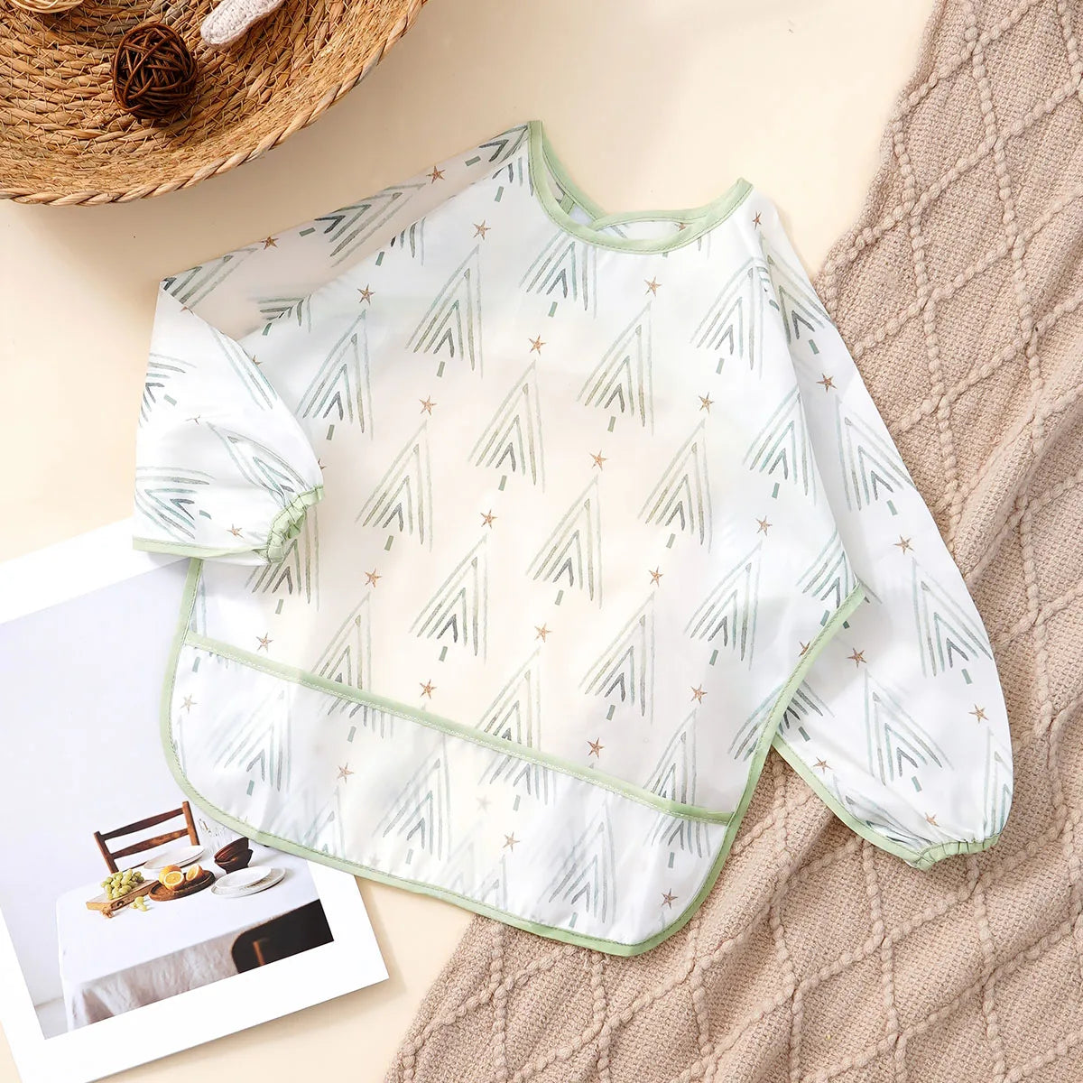 Elinfant Waterproof Long Sleeve Baby Bib – Easy Clean Feeding Smock for Toddlers