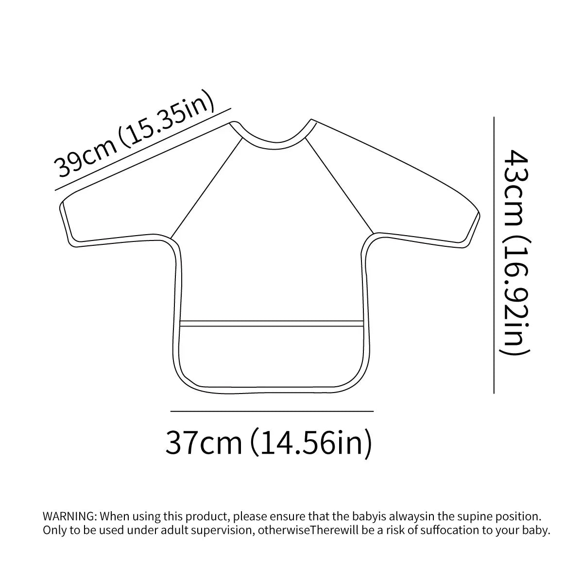 Elinfant Waterproof Long Sleeve Baby Bib – Easy Clean Feeding Smock for Toddlers
