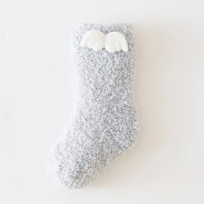 Thick Baby Plush Floor Socks – Warm Anti-Slip Winter Foot Warmers for Kids