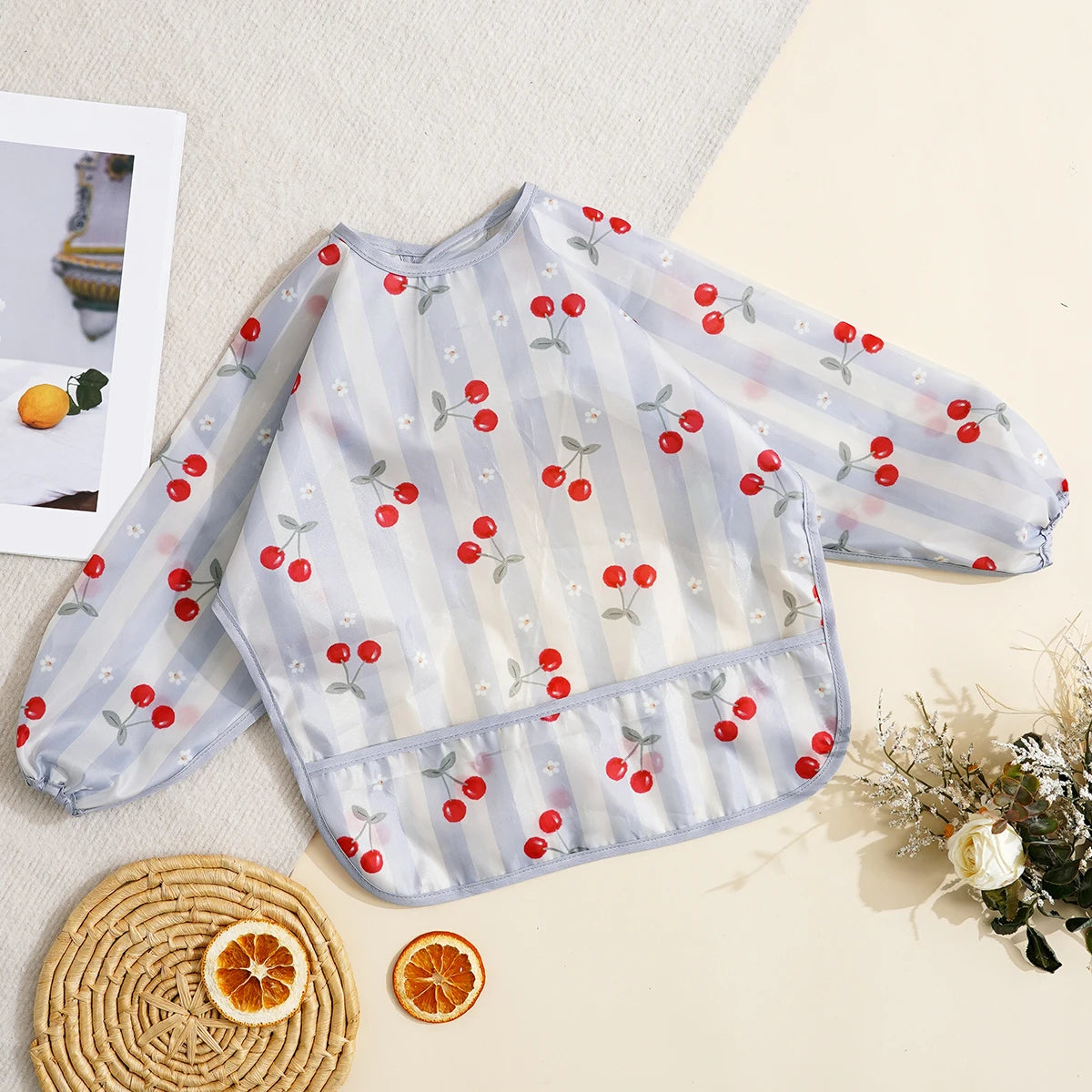 Elinfant Waterproof Long Sleeve Baby Bib – Easy Clean Feeding Smock for Toddlers