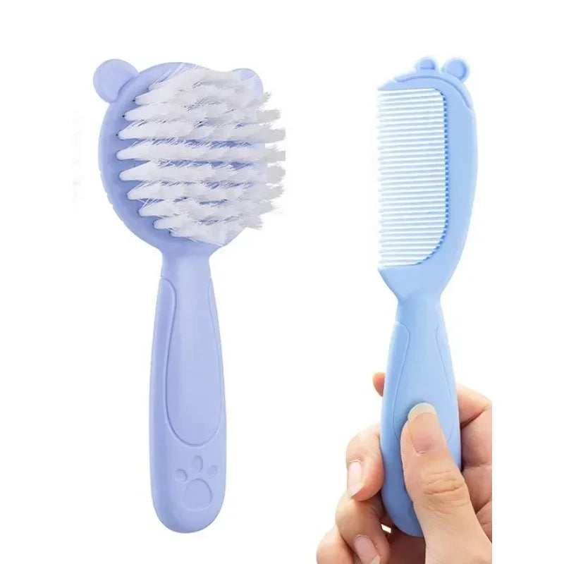 2-Piece Baby Hair Brush & Comb Set – Soft Nylon Newborn Scalp Massage Grooming Kit