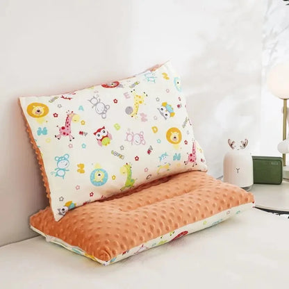 Cartoon Baby Pillow – Removable Washable Cotton Toddler Pillow with Zipper