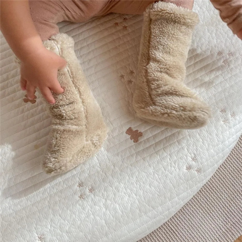 Thick Baby Plush Floor Socks – Warm Anti-Slip Winter Foot Warmers for Kids