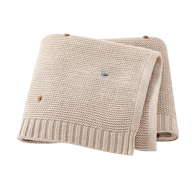Ultra-Soft Cotton Baby Blanket – Knitted Muslin Swaddle Wrap for Newborns