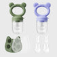 Silicone Baby Fruit Feeder & Freezer Tray Set – Self Feeding Pacifier for Fresh Food & Breastmilk Popsicles