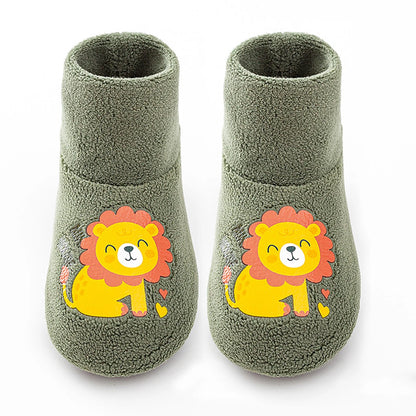 Baby Anti-Slip Plush Walking Shoes – Warm Fleece Indoor Sock Boots for Toddlers