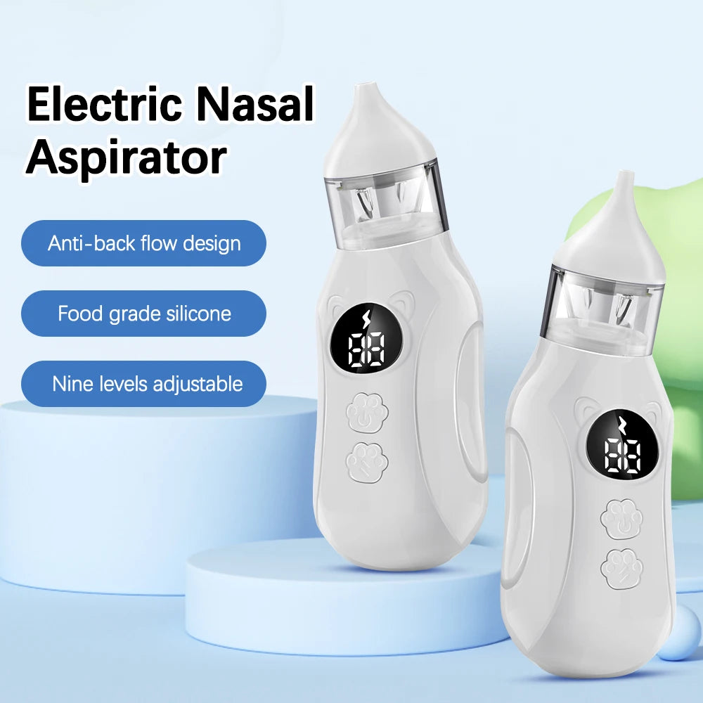 Electric Baby Nasal Aspirator – 9-Speed Gentle Nose Cleaner for Newborns & Infants