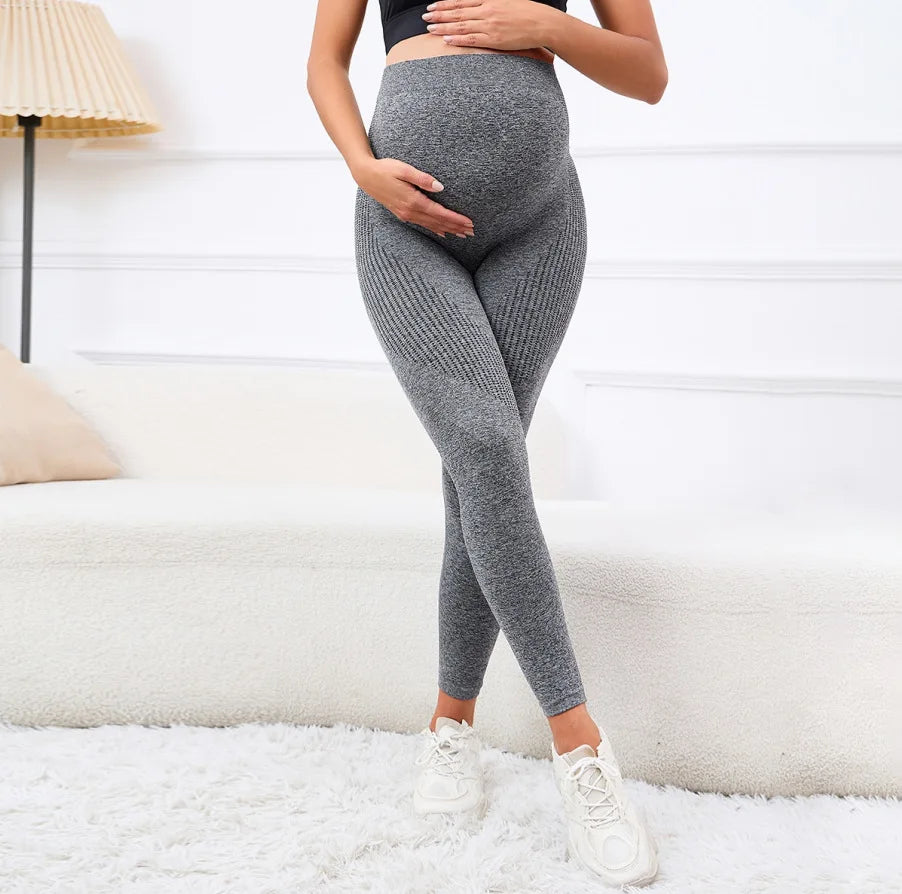 High Waist Maternity Leggings – Belly Support Pregnancy & Postpartum Fitness Pants