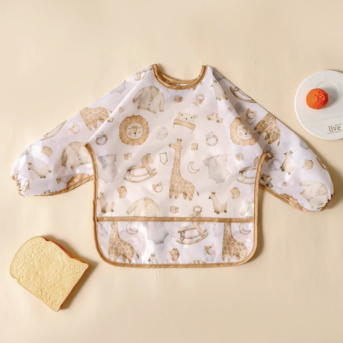 Elinfant Waterproof Long Sleeve Baby Bib – Easy Clean Feeding Smock for Toddlers