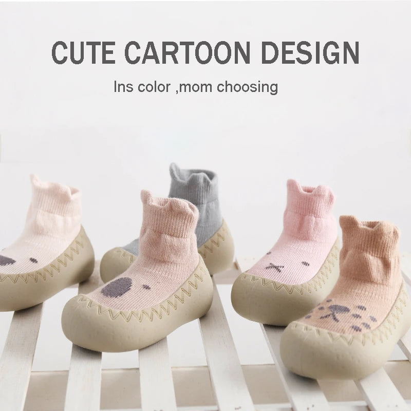 Soft Baby Floor Sock Shoes – Non-Slip Cartoon Crawling Shoes for Newborns & Toddlers