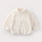 Kids Plush Winter Jacket – Warm Solid Color Zip-Up Coat for Toddlers