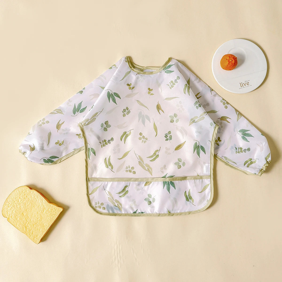 Elinfant Waterproof Long Sleeve Baby Bib – Easy Clean Feeding Smock for Toddlers