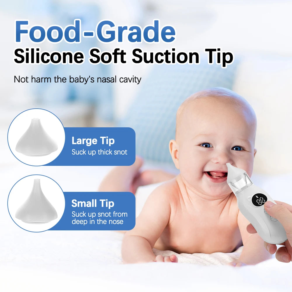 Electric Baby Nasal Aspirator – 9-Speed Gentle Nose Cleaner for Newborns & Infants