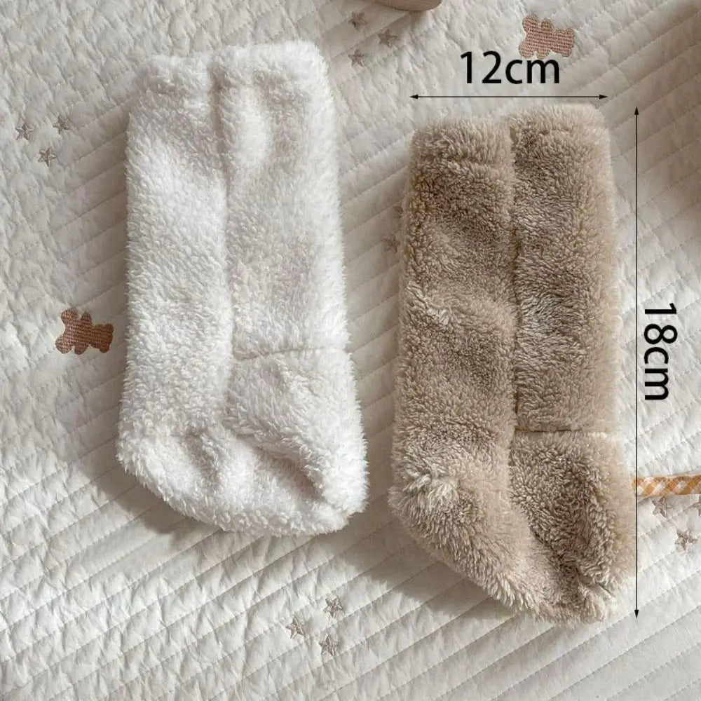 Thick Baby Plush Floor Socks – Warm Anti-Slip Winter Foot Warmers for Kids