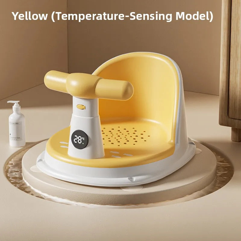 Baby Bath Support Seat – Soft Newborn Bathing Stool with Temperature-Sensitive Design