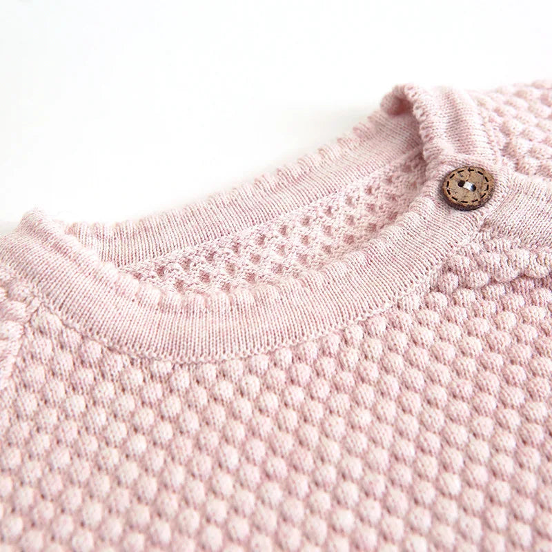 Cotton Baby Knitted Sweater Set – Newborn Top & Pants Clothing Set