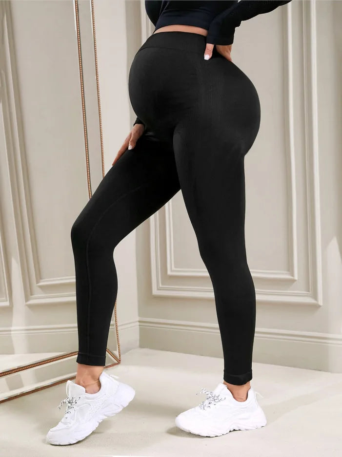 High Waist Maternity Leggings – Belly Support Pregnancy & Postpartum Fitness Pants