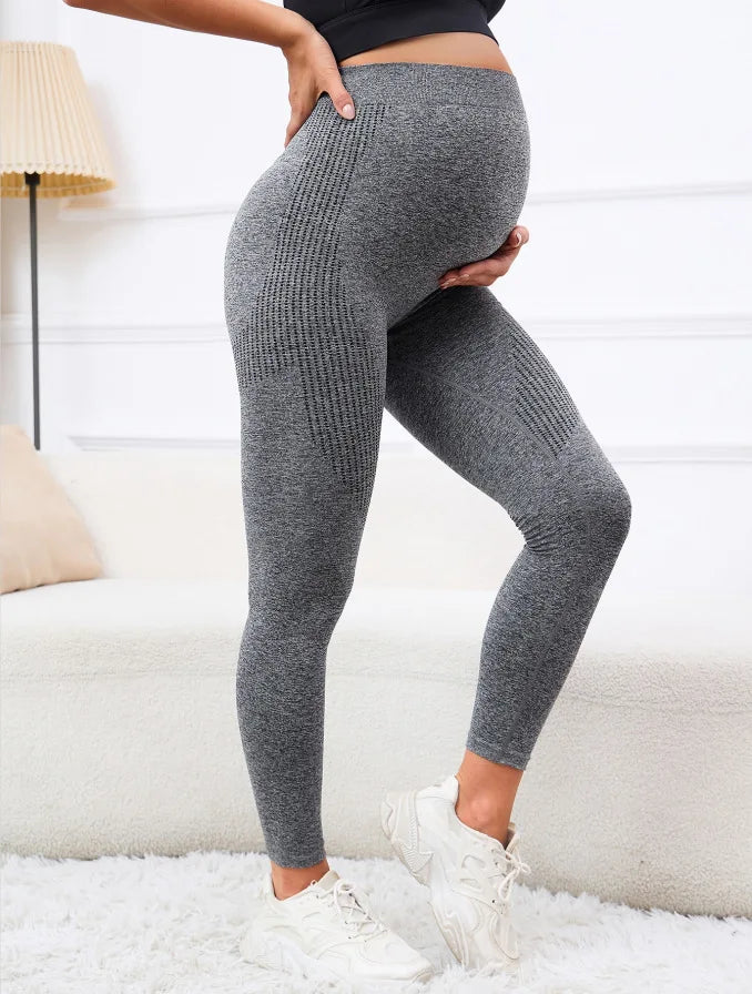 High Waist Maternity Leggings – Belly Support Pregnancy & Postpartum Fitness Pants