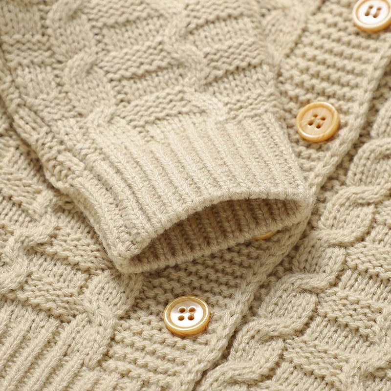 Newborn Knitted Sweater Romper Set – Warm Baby Jacket, Hat & Romper Outfit