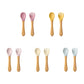 Silicone Baby Spoon & Fork Set – Wooden Handle Feeding Training Cutlery