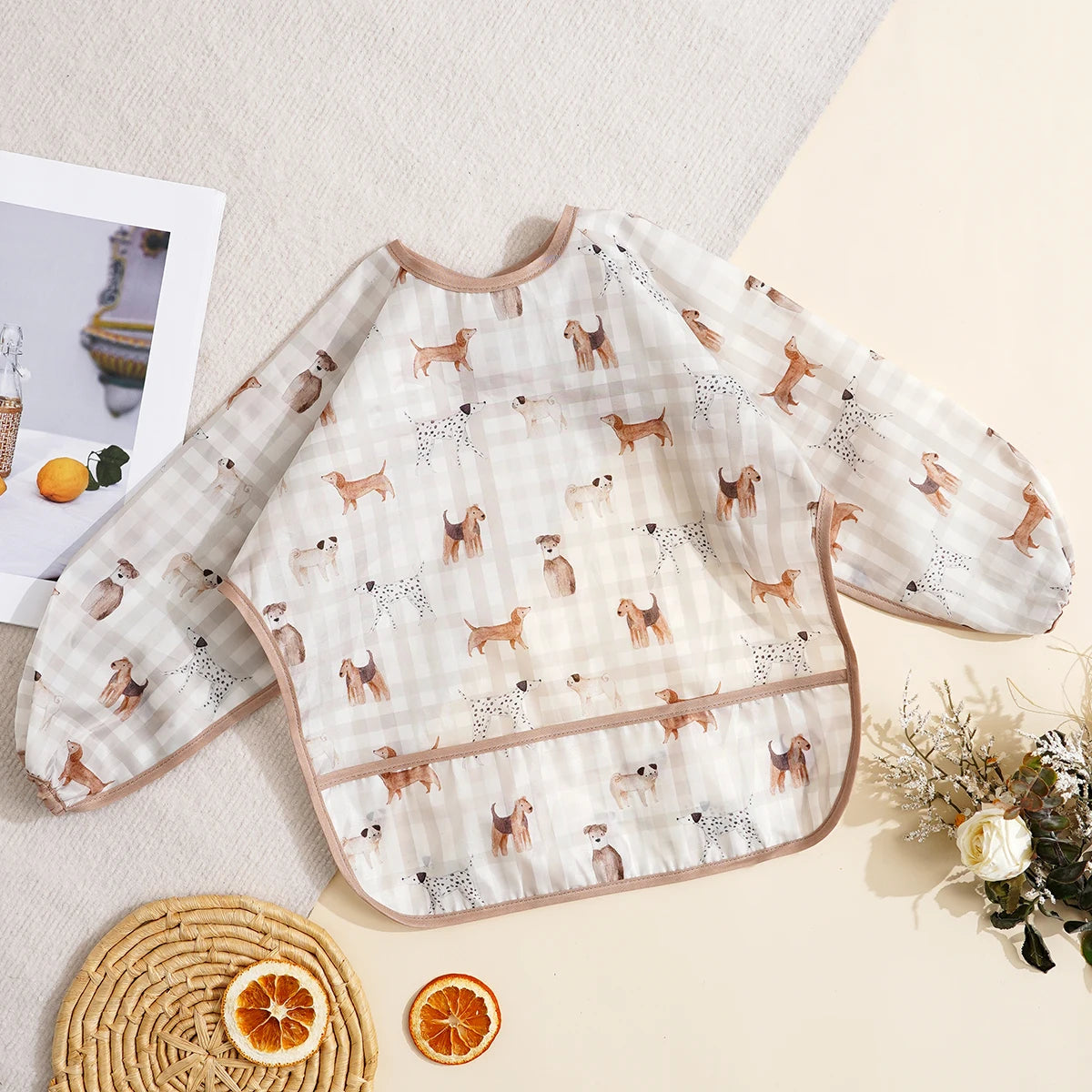 Elinfant Waterproof Long Sleeve Baby Bib – Easy Clean Feeding Smock for Toddlers